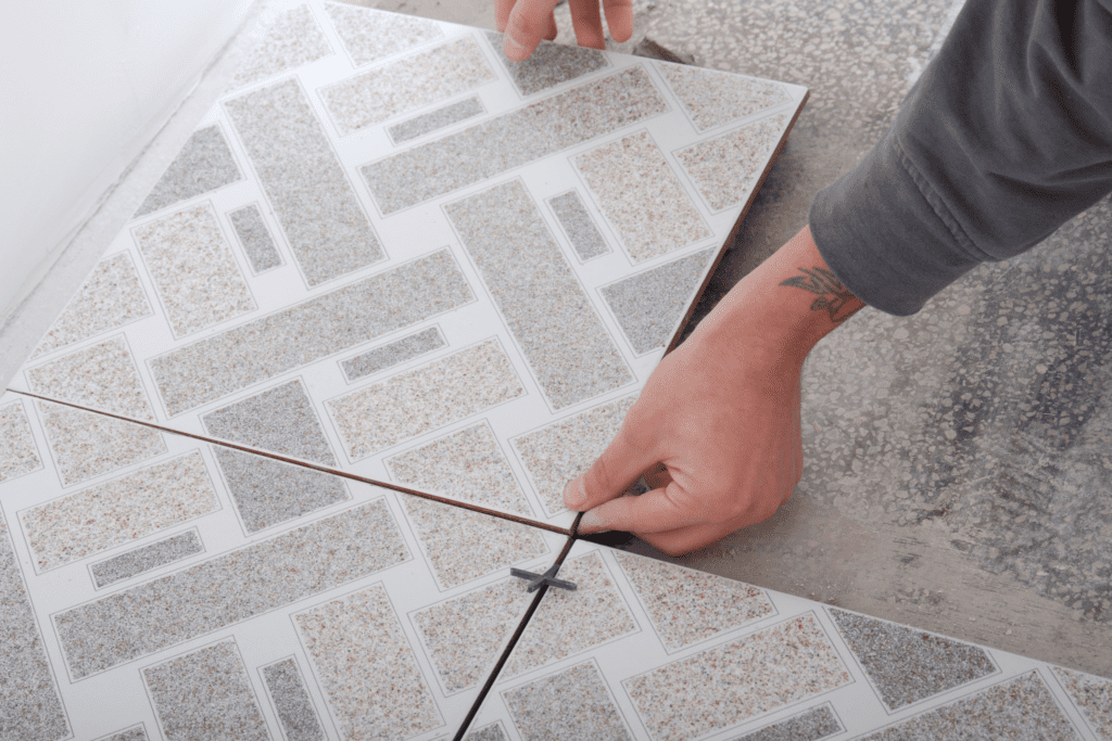 person-install-tile-floor